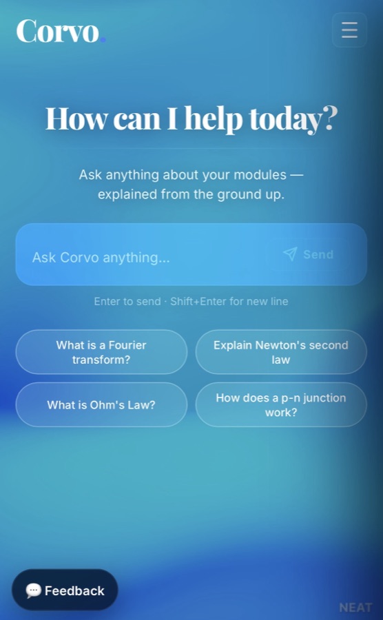 AI-generated lecture notes in Corvo